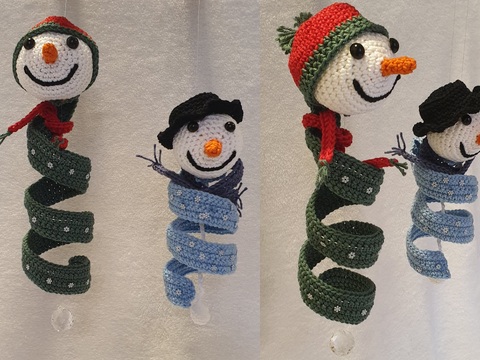 Crochet Pattern Snowman Spiral Wind Chime Frosty | Modular Tutorial
