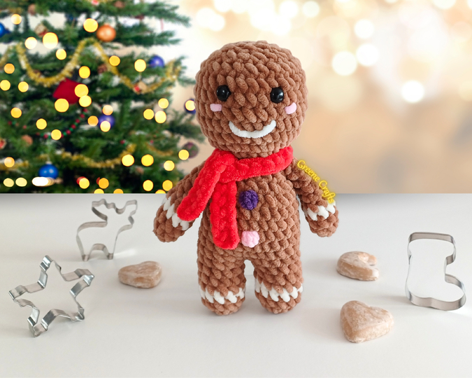 Häkelanleitung: Lebkuchenmann Plüschfigur – Weihnachtsprojekt ohne Nähen