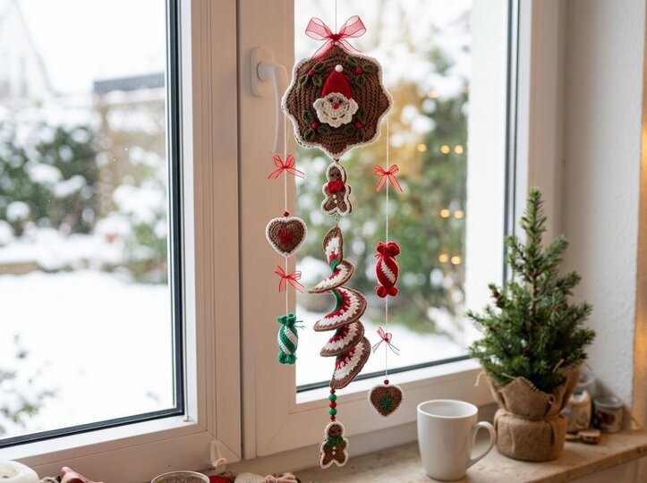 Crochet Pattern Christmas Spiral Decoration – Santa & Gingerbread