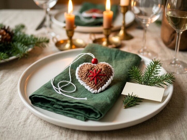 Gehäkelte Weihnachtsdeko-Spirale – Weihnachtsmann & Lebkuchen