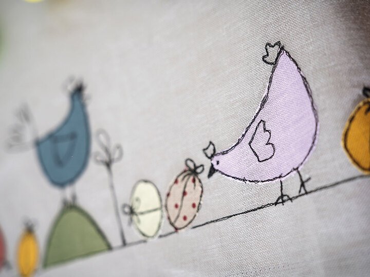 Freihand sticken, Tischläufer
