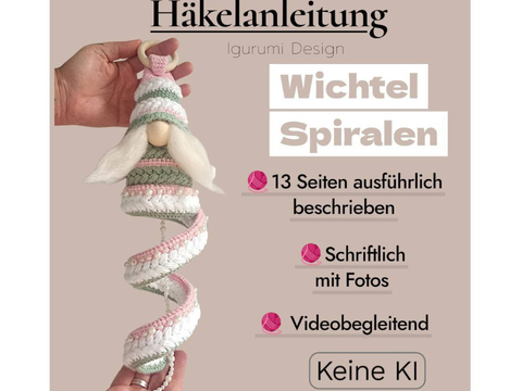 Häkelanleitung Wichtel Spirale zur Dekoration