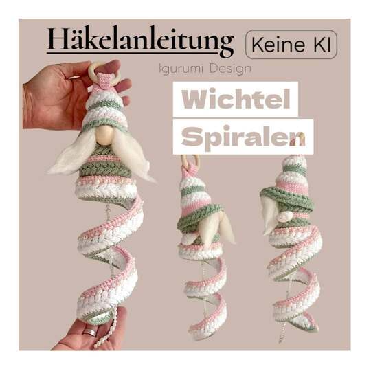 Häkelanleitung Wichtel Spirale zur Dekoration