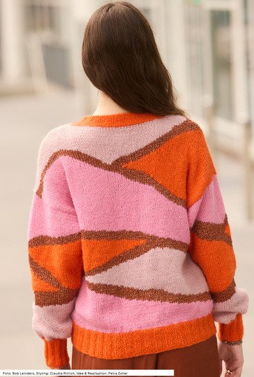 Pullover mit Intarsienflächen