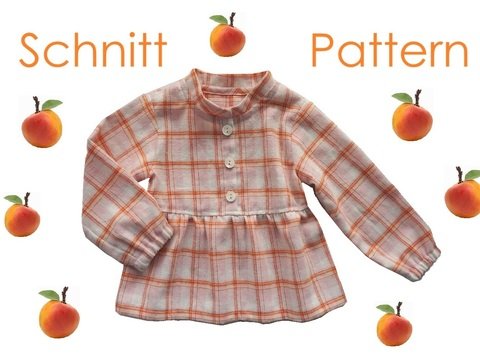 PDF Pattern & Instructions Long-Sleeve Blouse Sizes 74–140/ 9M-10
