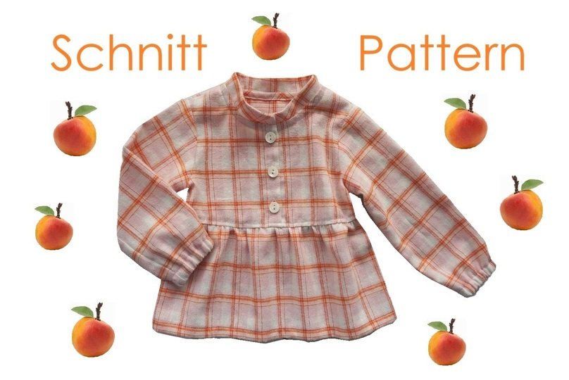 PDF Pattern & Instructions Long-Sleeve Blouse Sizes 74–140/ 9M-10