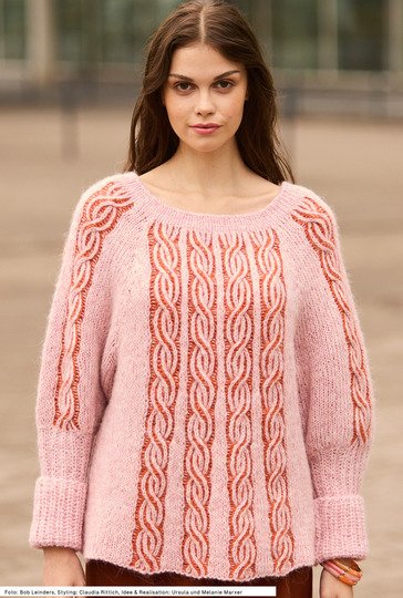 Pulli mit zweifarbigen Patentzöpfen