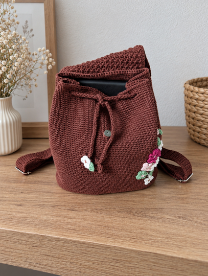 Vintage Backpack Autumn Flowers - Crochet Pattern (in EN, DE)