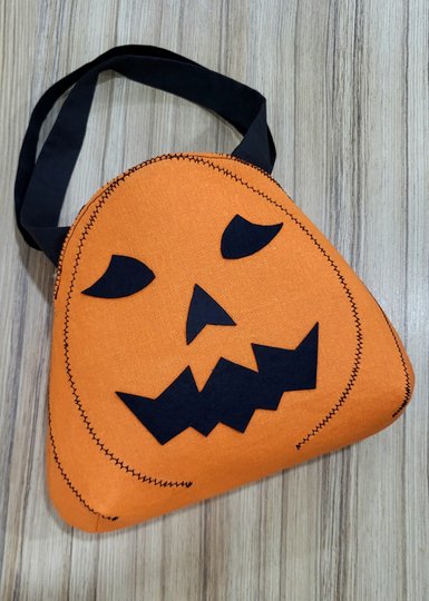 PDF Halloween Pumpkin Bag Sewing Pattern. DIY Fabric Bag Tutorial