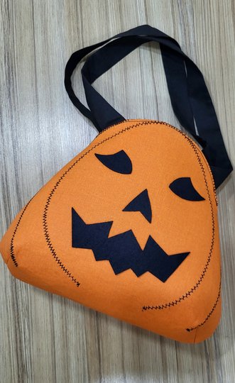 PDF Halloween Pumpkin Bag Sewing Pattern. DIY Fabric Bag Tutorial