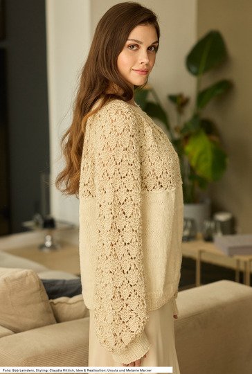 Passen-Pulli mit Spitzenmuster