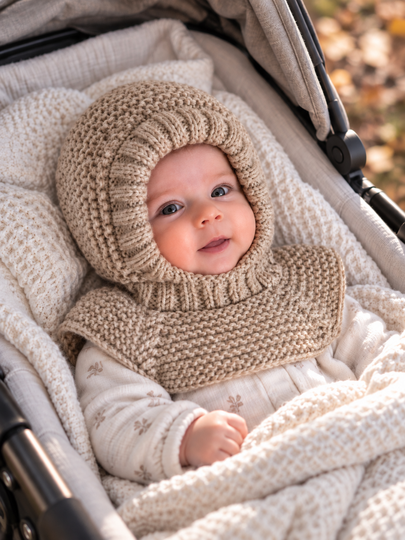 Baby Balaclava Knitting Pattern – Helmet Hat with Shoulder Cape 0–3 Months