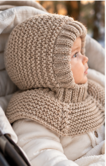 Baby Balaclava Knitting Pattern – Helmet Hat with Shoulder Cape 0–3 Months