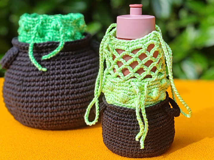 Witchy 3-in-1 Cauldron Pouch, Bottle Holder, Trick-or-Treat Basket