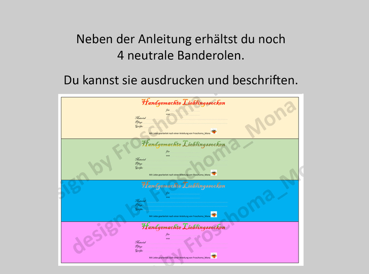 gehäkelte Socken „lange Anna“ Anleitung Häkelsocken + Druckbanderolen