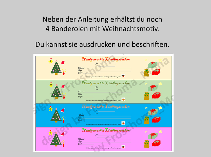 gehäkelte Socken „lange Anna“ Anleitung Häkelsocken + Druckbanderolen