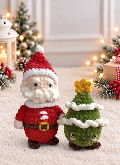 Weihnachts-Amigurumi häkeln – Weihnachtsmann, Schneemann, Eisbär & Tannenba