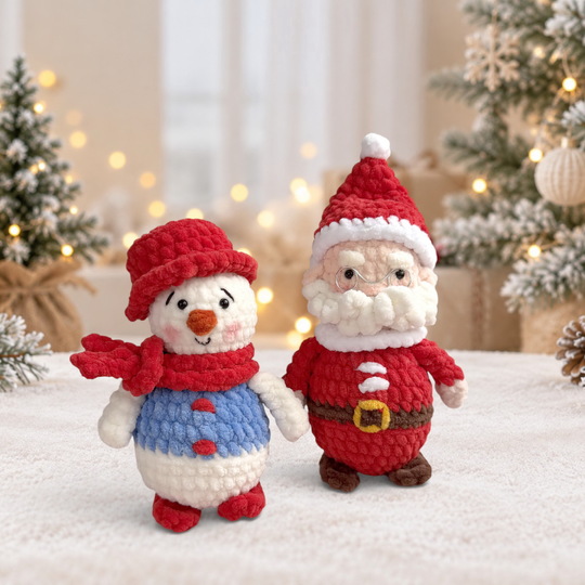 Weihnachts-Amigurumi häkeln – Weihnachtsmann, Schneemann, Eisbär & Tannenba