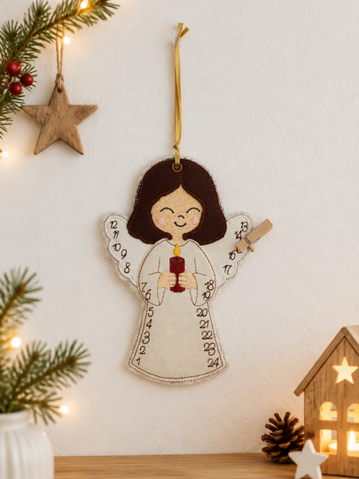 Stickdatei ITH Engel Adventskalender 13x18cm