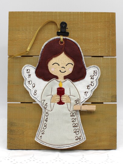 Stickdatei ITH Engel Adventskalender 13x18cm
