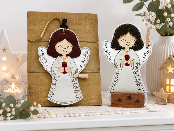 Stickdatei ITH Engel Adventskalender 13x18cm