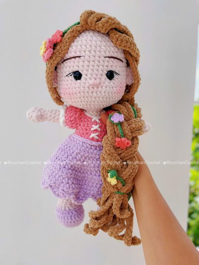 Rosie the long-haired princess doll crochet pattern