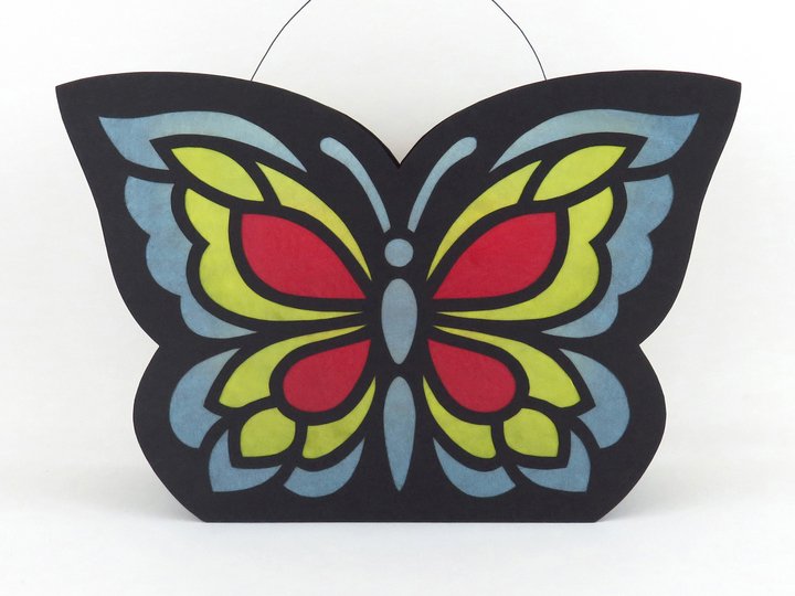 St.-Martins-Laterne – Schmetterling, dreifarbig – Bastelanleitung, Vorlagen