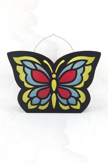 St.-Martins-Laterne – Schmetterling, dreifarbig – Bastelanleitung, Vorlagen