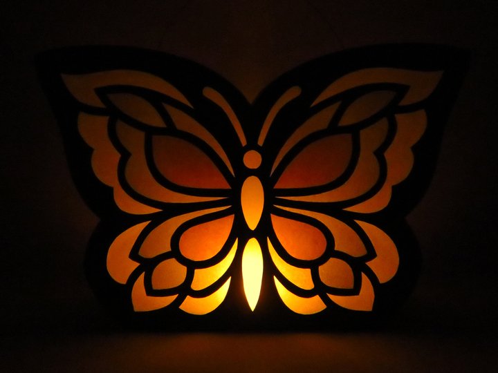 St.-Martins-Laterne – Schmetterling, dreifarbig – Bastelanleitung, Vorlagen