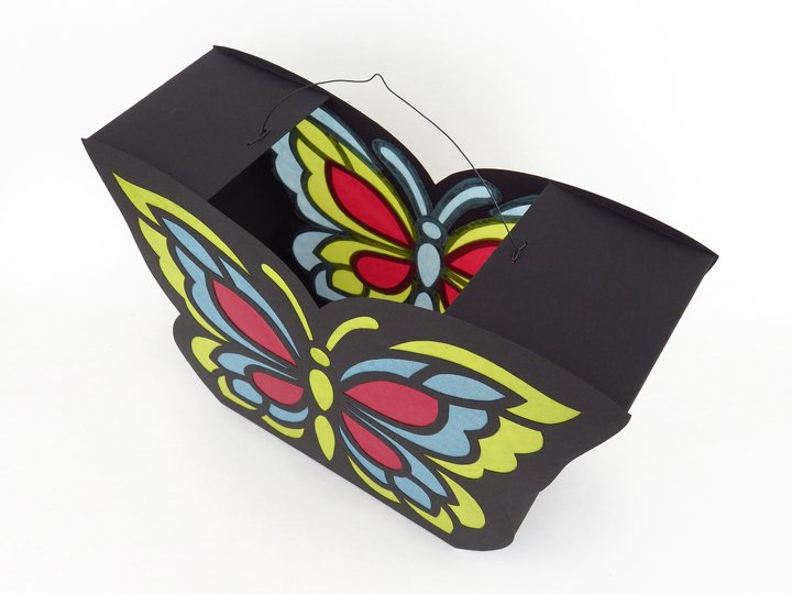 St.-Martins-Laterne – Schmetterling, dreifarbig – Bastelanleitung, Vorlagen