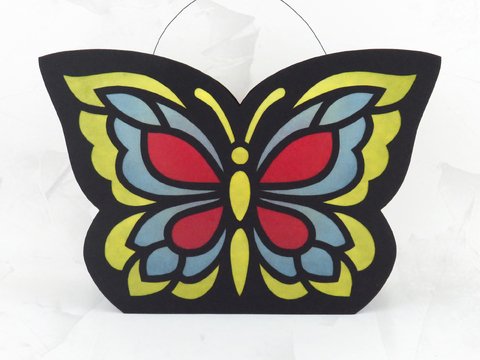 St.-Martins-Laterne – Schmetterling, dreifarbig – Bastelanleitung, Vorlagen