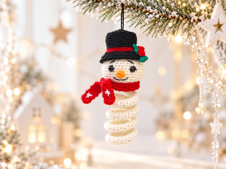 Häkelanleitung Spiral -Schneemann, WeihnachtsDeko