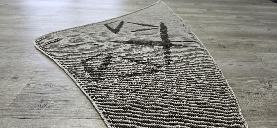 Waage (Sternzeichen), Schattenstricken, Illusionsstricken, Motivtuch