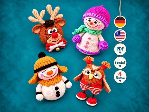 Häkelanleitung Winterzauber – 4er Bundle
