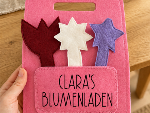 Blümchen für dich! – PDF-Schnittmuster für einen Blumenladen aus Filz