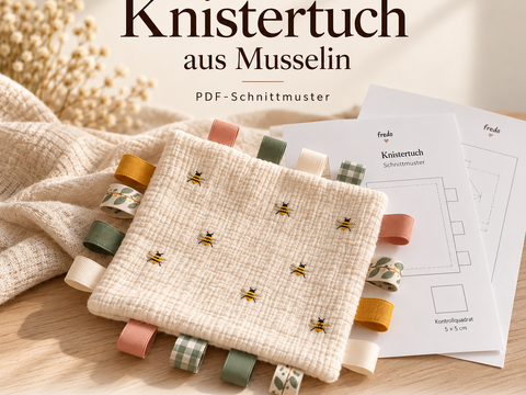 Nähanleitung Knistertuch mit Bandschlaufen – PDF Schnittmuster