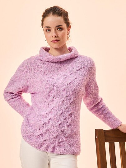 PULLI JANA … MIT ZOPFMUSTER GESTRICKT