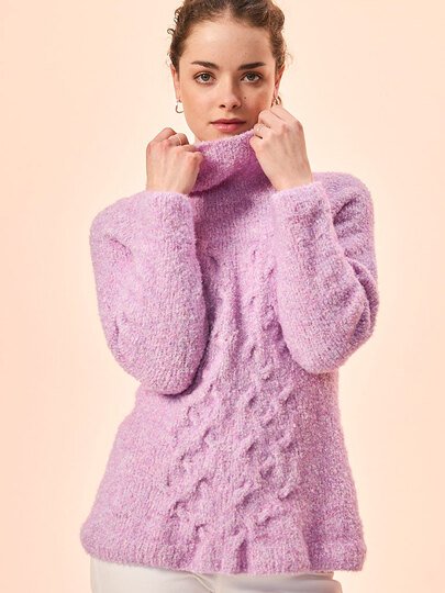 PULLI JANA … MIT ZOPFMUSTER GESTRICKT