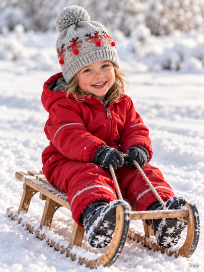 Kindermütze Rudolphine mit Bommel * Strickanleitung *