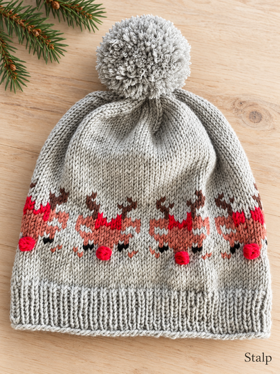 Kindermütze Rudolphine mit Bommel * Strickanleitung *