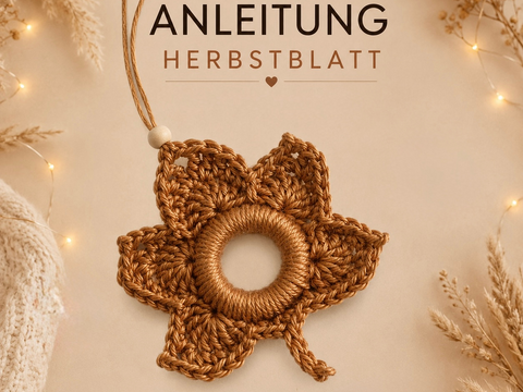 Häkelanleitung Anhänger Blatt Herbstblatt