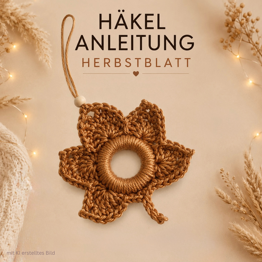 Häkelanleitung Anhänger Blatt Herbstblatt