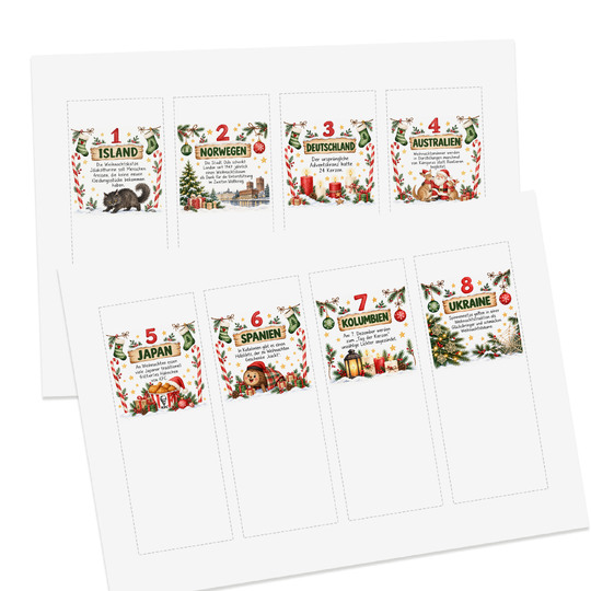 Tee-Adventskalender zum Ausdrucken | Weihnachtswissen aus aller Welt