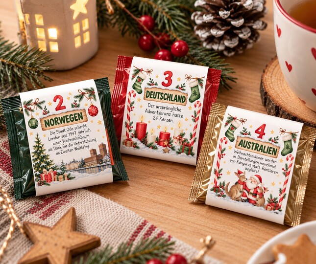 Tee-Adventskalender zum Ausdrucken | Weihnachtswissen aus aller Welt