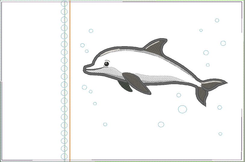 Stickdatei - Delfin Kissen ITH