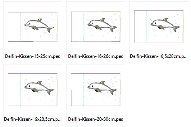 Stickdatei - Delfin Kissen ITH