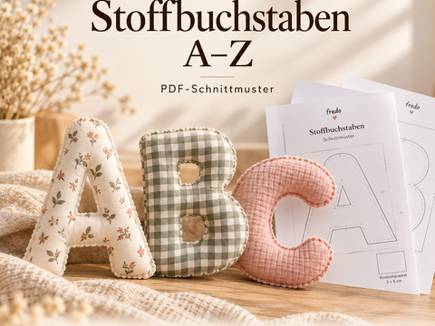 Stoffbuchstaben A–Z nähen – PDF-Schnittmuster für 26 Buchstaben