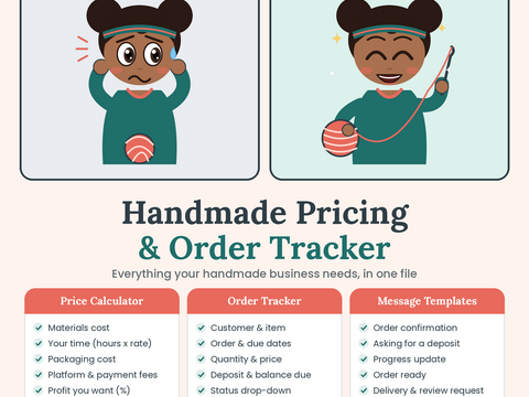 Handmade Pricing & Order Tracker (with built-in price calculator)