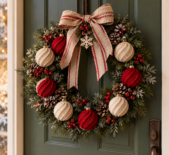 Christmas Tree Ornament Easy Spiral Ball Pattern PDF and Video Tutorial