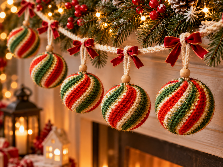 Christmas Tree Ornament Easy Spiral Ball Pattern PDF and Video Tutorial